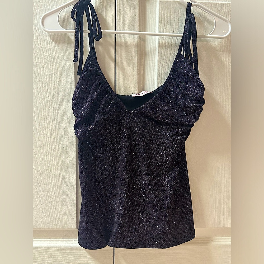 Glittery Tie Top
